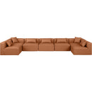  Manufacturer Color_Cognac -- Cube 180" Cognac Vegan Leather Upholstered 7 pc Modular Sectional IMAGE 4