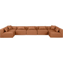 Meridian Cube Cognac Vegan Leather Modular Sectional IMAGE 4