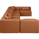  Manufacturer Color_Cognac -- Cube 180" Cognac Vegan Leather Upholstered 7 pc Modular Sectional IMAGE 5