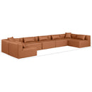  Manufacturer Color_Cognac -- Cube 180" Cognac Vegan Leather Upholstered 7 pc Modular Sectional IMAGE 8