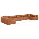 Meridian Cube Cognac Vegan Leather Modular Sectional IMAGE 8