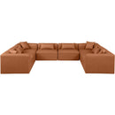 Meridian Cube Cognac Vegan Leather Modular Sectional IMAGE 4