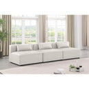  Manufacturer Color_Cream -- Cube 108" Cream Vegan Leather Upholstered 3 pc Armless Modular Sofa IMAGE 2