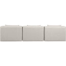  Manufacturer Color_Cream -- Cube 108" Cream Vegan Leather Upholstered 3 pc Armless Modular Sofa IMAGE 3