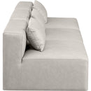 Manufacturer Color_Cream -- Cube 108" Cream Vegan Leather Upholstered 3 pc Armless Modular Sofa IMAGE 5