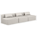  Manufacturer Color_Cream -- Cube 108" Cream Vegan Leather Upholstered 3 pc Armless Modular Sofa IMAGE 8