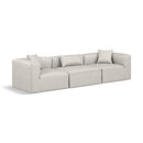  Manufacturer Color_Cream -- Cube 108" Cream Vegan Leather Upholstered 3 pc Modular Sofa IMAGE 1