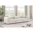  Manufacturer Color_Cream -- Cube 108" Cream Vegan Leather Upholstered 3 pc Modular Sofa IMAGE 2