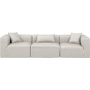  Manufacturer Color_Cream -- Cube 108" Cream Vegan Leather Upholstered 3 pc Modular Sofa IMAGE 4