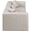  Manufacturer Color_Cream -- Cube 108" Cream Vegan Leather Upholstered 3 pc Modular Sofa IMAGE 5
