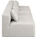  Manufacturer Color_Cream -- Cube 144" Cream Vegan Leather Upholstered 4 pc Armless Modular Sofa IMAGE 5