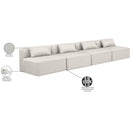 Meridian Cube Cream Vegan Leather Modular Sofa IMAGE 8