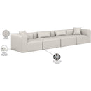  Manufacturer Color_Cream -- Cube 144" Cream Vegan Leather Upholstered 4 pc Modular Sofa IMAGE 10