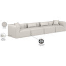 Meridian Cube Cream Vegan Leather Modular Sofa IMAGE 10