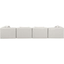  Manufacturer Color_Cream -- Cube 144" Cream Vegan Leather Upholstered 4 pc Modular Sofa IMAGE 3
