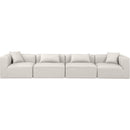  Manufacturer Color_Cream -- Cube 144" Cream Vegan Leather Upholstered 4 pc Modular Sofa IMAGE 4
