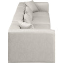  Manufacturer Color_Cream -- Cube 144" Cream Vegan Leather Upholstered 4 pc Modular Sofa IMAGE 5