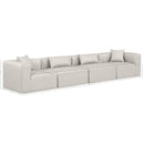  Manufacturer Color_Cream -- Cube 144" Cream Vegan Leather Upholstered 4 pc Modular Sofa IMAGE 9