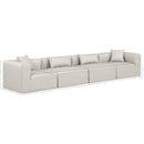 Meridian Cube Cream Vegan Leather Modular Sofa IMAGE 9