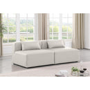  Manufacturer Color_Cream -- Cube 72" Cream Vegan Leather Upholstered 2 pc Armless Modular Loveseat IMAGE 2