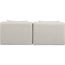  Manufacturer Color_Cream -- Cube 72" Cream Vegan Leather Upholstered 2 pc Armless Modular Loveseat IMAGE 3