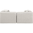  Manufacturer Color_Cream -- Cube 72" Cream Vegan Leather Upholstered 2 pc Modular Loveseat IMAGE 3