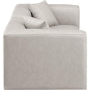  Manufacturer Color_Cream -- Cube 72" Cream Vegan Leather Upholstered 2 pc Modular Loveseat IMAGE 5