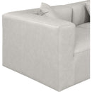  Manufacturer Color_Cream -- Cube 72" Cream Vegan Leather Upholstered 2 pc Modular Loveseat IMAGE 6