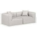  Manufacturer Color_Cream -- Cube 72" Cream Vegan Leather Upholstered 2 pc Modular Loveseat IMAGE 8