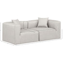 Meridian Cube Cream Vegan Leather Modular Sofa IMAGE 8