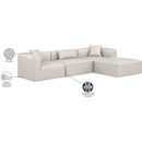  Manufacturer Color_Cream -- Cube 108" Cream Vegan Leather Upholstered 4 pc Modular Sectional IMAGE 10