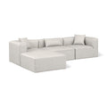  Manufacturer Color_Cream -- Cube 108" Cream Vegan Leather Upholstered 4 pc Modular Sectional IMAGE 1