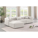  Manufacturer Color_Cream -- Cube 108" Cream Vegan Leather Upholstered 4 pc Modular Sectional IMAGE 2