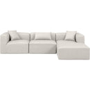  Manufacturer Color_Cream -- Cube 108" Cream Vegan Leather Upholstered 4 pc Modular Sectional IMAGE 4