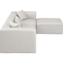 Manufacturer Color_Cream -- Cube 108" Cream Vegan Leather Upholstered 4 pc Modular Sectional IMAGE 5