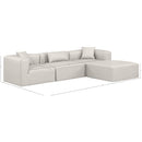  Manufacturer Color_Cream -- Cube 108" Cream Vegan Leather Upholstered 4 pc Modular Sectional IMAGE 9