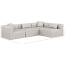  Manufacturer Color_Cream -- Cube 108" Cream Vegan Leather Upholstered 4 pc Modular Sectional IMAGE 10