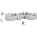 Meridian Cube Cream Vegan Leather Modular Sectional IMAGE 11