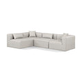  Manufacturer Color_Cream -- Cube 108" Cream Vegan Leather Upholstered 4 pc Modular Sectional IMAGE 1
