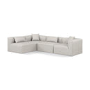  Manufacturer Color_Cream -- Cube 108" Cream Vegan Leather Upholstered 4 pc Modular Sectional IMAGE 1