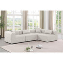  Manufacturer Color_Cream -- Cube 108" Cream Vegan Leather Upholstered 4 pc Modular Sectional IMAGE 2