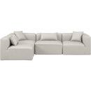 Meridian Cube Cream Vegan Leather Modular Sectional IMAGE 4
