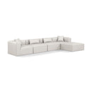  Manufacturer Color_Cream -- Cube 144" Cream Vegan Leather Upholstered 5 pc Modular Sectional IMAGE 1