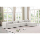  Manufacturer Color_Cream -- Cube 144" Cream Vegan Leather Upholstered 5 pc Modular Sectional IMAGE 2