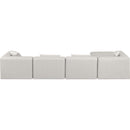  Manufacturer Color_Cream -- Cube 144" Cream Vegan Leather Upholstered 5 pc Modular Sectional IMAGE 3