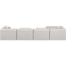 Meridian Cube Cream Vegan Leather Modular Sectional IMAGE 3