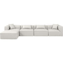  Manufacturer Color_Cream -- Cube 144" Cream Vegan Leather Upholstered 5 pc Modular Sectional IMAGE 4