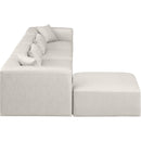  Manufacturer Color_Cream -- Cube 144" Cream Vegan Leather Upholstered 5 pc Modular Sectional IMAGE 5