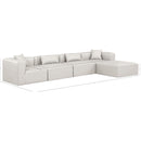  Manufacturer Color_Cream -- Cube 144" Cream Vegan Leather Upholstered 5 pc Modular Sectional IMAGE 8
