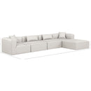 Meridian Cube Cream Vegan Leather Modular Sectional IMAGE 8